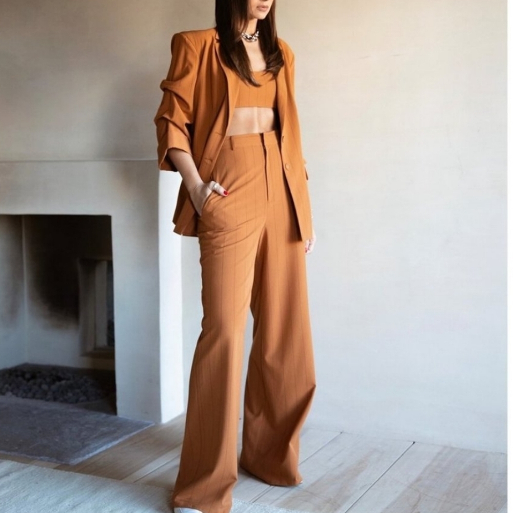 New 3 piece Danielle Bernstein Stripe suit Set